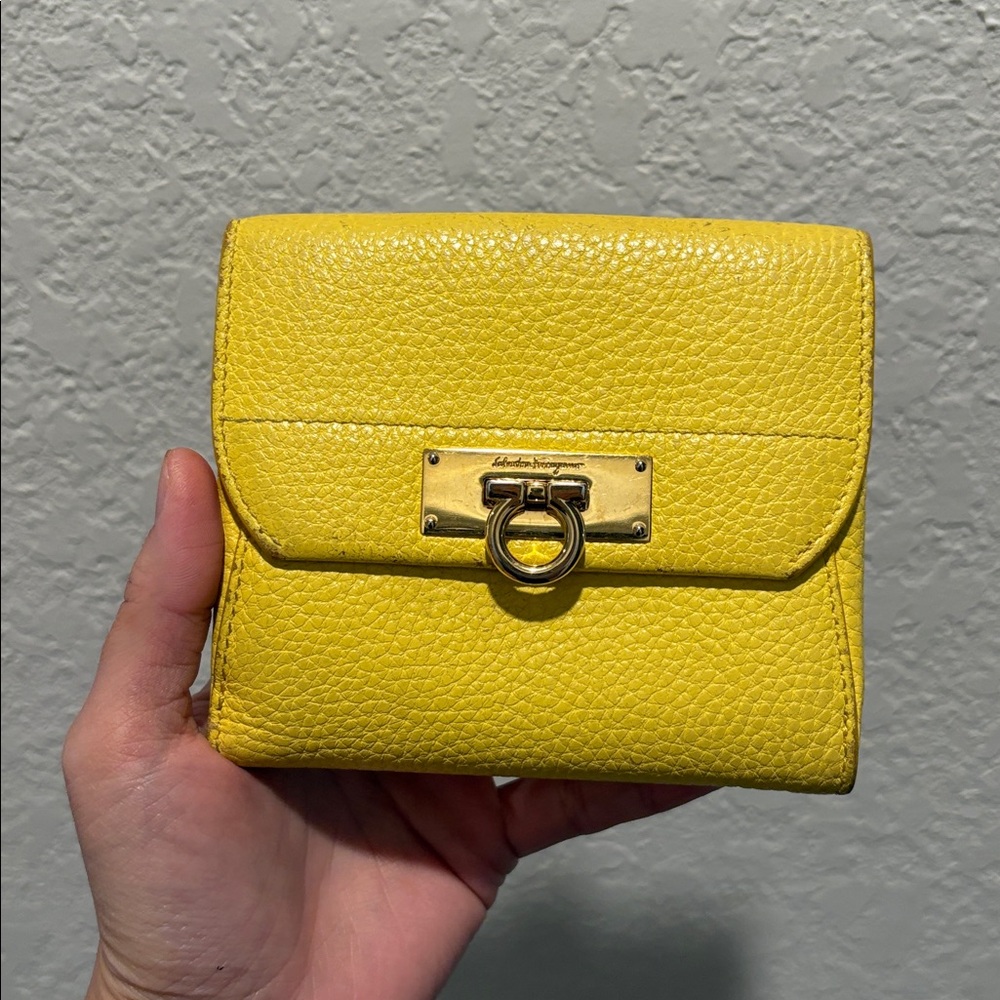 Authentic Salvatore Ferragamo Yellow Wallet SOLD AS IS